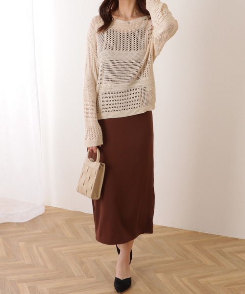 Lace Ladies(レースレディース)の「ソリッドカラー タイトライン キャミソール マキシ ワンピース(ワンピース・レディース・ブラック/グレー/ライトブラウン/ダークブラウン・FREE)」の10枚目の写真