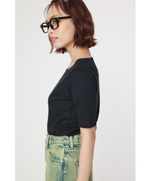 RODEO CROWNS WIDE BOWL（ロデオクラウンズワイドボウル）の「ショルダースリットトップス（Tシャツ/カットソー・レディース・ブルー系その他3/ブラック/オフホワイト・FREE）」の6枚目の写真