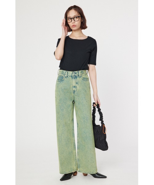 RODEO CROWNS WIDE BOWL（ロデオクラウンズワイドボウル）の「ショルダースリットトップス（Tシャツ/カットソー・レディース・ブルー系その他3/ブラック/オフホワイト・FREE）」の8枚目の写真