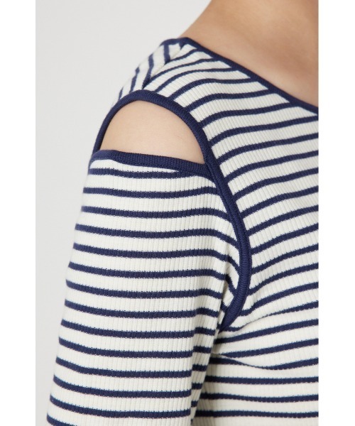 RODEO CROWNS WIDE BOWL（ロデオクラウンズワイドボウル）の「ショルダースリットトップス（Tシャツ/カットソー・レディース・ブルー系その他3/ブラック/オフホワイト・FREE）」の22枚目の写真