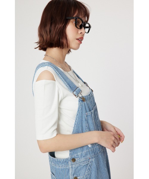 RODEO CROWNS WIDE BOWL（ロデオクラウンズワイドボウル）の「ショルダースリットトップス（Tシャツ/カットソー・レディース・ブルー系その他3/ブラック/オフホワイト・FREE）」の10枚目の写真