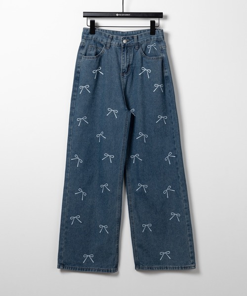 me+em select(ミームセレクト)の「※※【 2color 】リボンプリントハイウエストストレートデニム / ribbon print high waist straight denim(デニムパンツ・レディース・ブラック/ブルー・SMALL/MEDIUM/LARGE)」の17枚目の写真