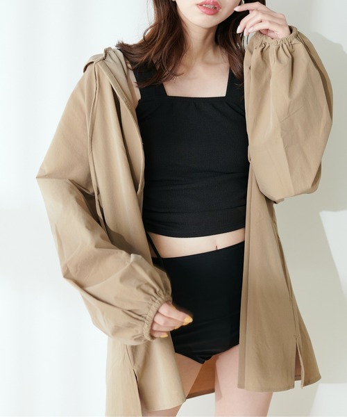 ナチュラルクチュール　ラッシュガード natural couture ラッシュガード 「WEB限定」フード付きラッシュ