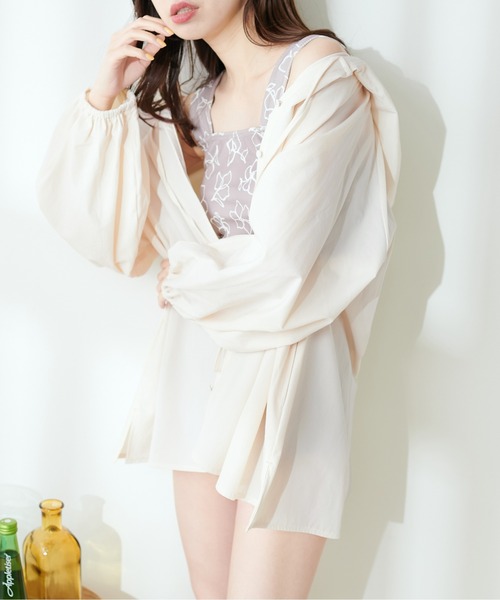 natural couture(ナチュラルクチュール)の「フード付きラッシュガードシャツ(ラッシュガード・レディース・ベージュ/チャコールグレー/アイボリー/ミント・FREE)」の8枚目の写真
