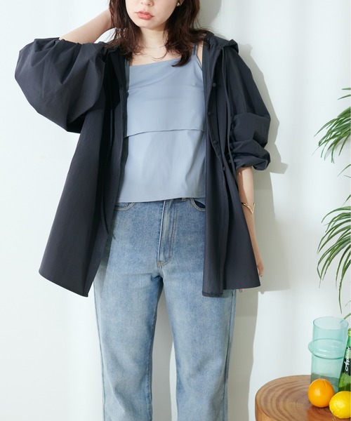 natural couture(ナチュラルクチュール)の「フード付きラッシュガードシャツ(ラッシュガード・レディース・ベージュ/チャコールグレー/アイボリー/ミント・FREE)」の13枚目の写真