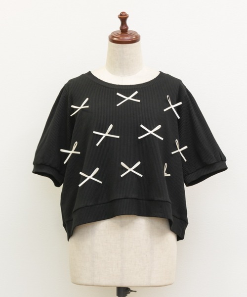 CLETTE(クレット)の「リボンデザインプルオーバー(Tシャツ/カットソー・レディース・ブラック/グレー・4L/LL/3L)」の17枚目の写真