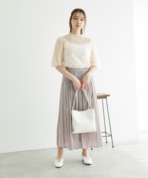 ROPE' PICNIC(ロペピクニック)の「袖ボリュームブライトシアーブラウス(シャツ/ブラウス・レディース・オフホワイト/ブラック/サックスブルー・38)」の8枚目の写真