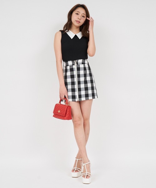 ROYAL PARTY（ロイヤルパーティー）の「衿付2wayカットリブトップス（T