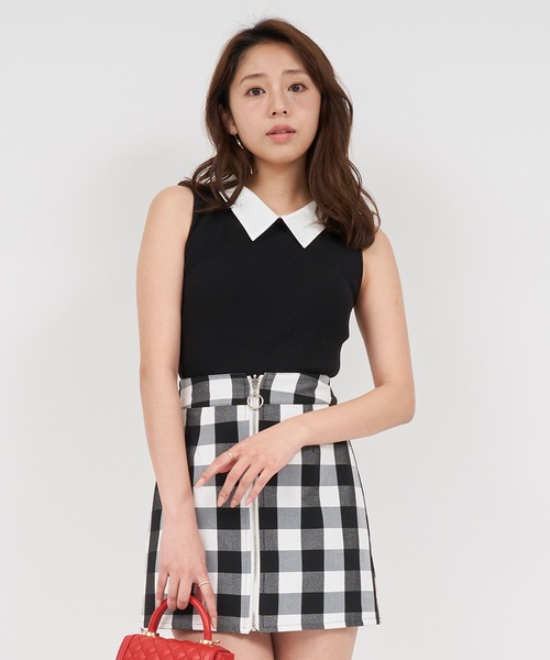 ROYAL PARTY（ロイヤルパーティー）の「衿付2wayカットリブトップス（T