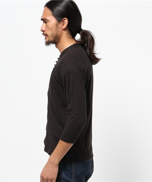 SEVENDAYS=SUNDAY(セブンデイズサンデイ)の「スラブ天竺 7分袖カーディガン(カーディガン/ボレロ・メンズ・オフホワイト/チャコールグレー/カーキ/ネイビー・SMALL/MEDIUM/LARGE)」の5枚目の写真