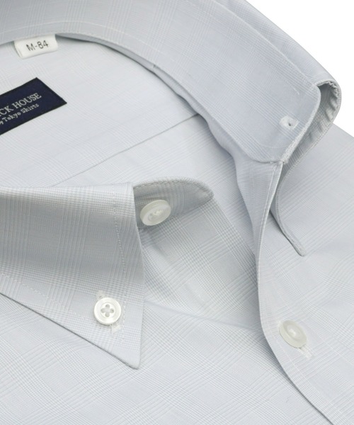 TOKYO SHIRTS（トウキョウシャツ）の「形態安定ノーアイロン ボタンダウン 長袖ビジネスワイシャツ（ビジネスシャツ・メンズ・グレー・首回り37cm-裄丈80cm/首回り39cm-裄丈80cm/首回り39cm-裄丈84cm/首回り41cm-裄丈82cm/首回り41cm-裄丈86cm/首回り42cm-裄丈82cm/首回り42cm-裄丈86cm/首回り43cm-裄丈82cm/首回り43cm-裄丈86cm/首回り37cm-裄丈84cm）」の2枚目の写真