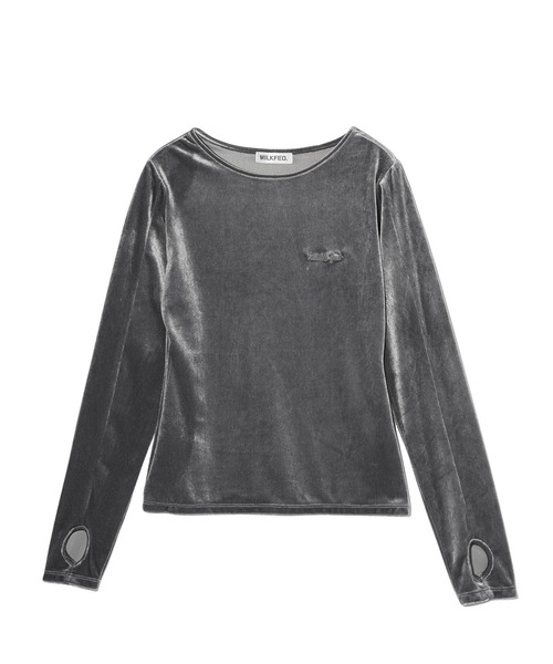 MILKFED.（ミルクフェド）の「VELOUR L/S TOP（Tシャツ/カットソー・レディース・グレー/チャコール/ライトパープル・ONE SIZE）」の2枚目の写真