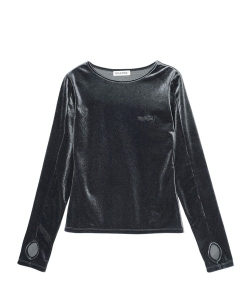 MILKFED.（ミルクフェド）の「VELOUR L/S TOP（Tシャツ/カットソー・レディース・グレー/チャコール/ライトパープル・ONE SIZE）」の3枚目の写真