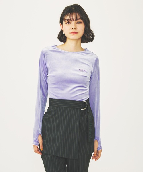 MILKFED.（ミルクフェド）の「VELOUR L/S TOP（Tシャツ/カットソー・レディース・グレー/チャコール/ライトパープル・ONE SIZE）」の18枚目の写真