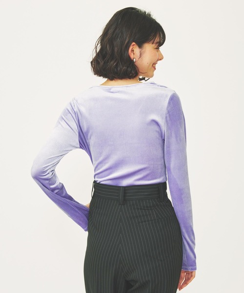 MILKFED.（ミルクフェド）の「VELOUR L/S TOP（Tシャツ/カットソー・レディース・グレー/チャコール/ライトパープル・ONE SIZE）」の20枚目の写真
