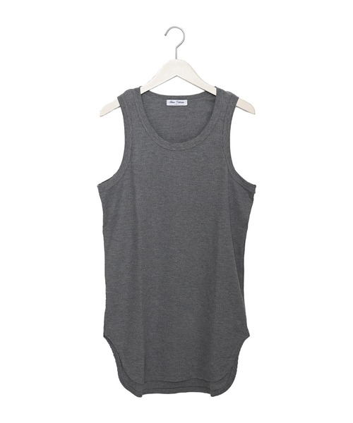 Revo.（レボ）の「ワッフル 裾ラウンド タンクトップ レイヤード ロング丈（タンクトップ・メンズ・ホワイト/ブラック/グレー・M/L）」の14枚目の写真