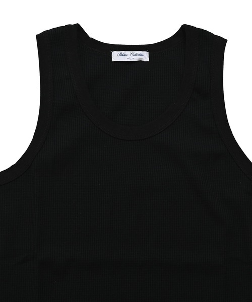 Revo.（レボ）の「ワッフル 裾ラウンド タンクトップ レイヤード ロング丈（タンクトップ・メンズ・ホワイト/ブラック/グレー・M/L）」の12枚目の写真