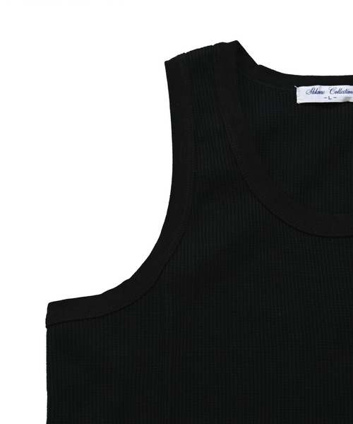 Revo.（レボ）の「ワッフル 裾ラウンド タンクトップ レイヤード ロング丈（タンクトップ・メンズ・ホワイト/ブラック/グレー・M/L）」の10枚目の写真