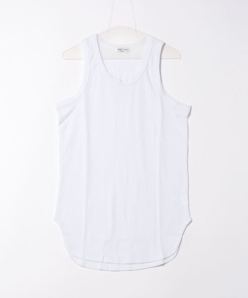 Revo.（レボ）の「ワッフル 裾ラウンド タンクトップ レイヤード ロング丈（タンクトップ・メンズ・ホワイト/ブラック/グレー・M/L）」の7枚目の写真