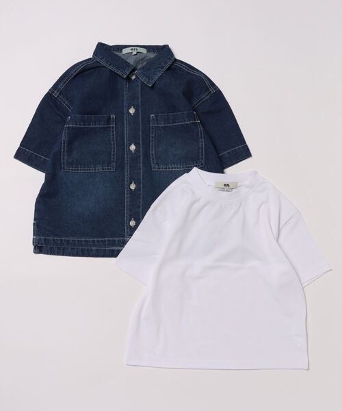 MPS(エムピーエス)の「MPS(エムピーエス)【冷感】ワイドシャツレイヤード(シャツ/ブラウス・キッズ・ブラック/ダークインディゴブルー・120/130/140/150/160)」の5枚目の写真