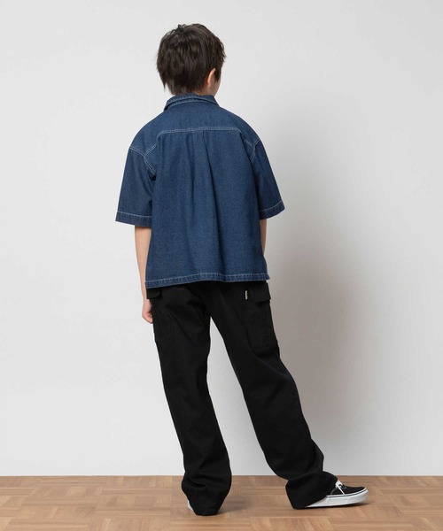 MPS(エムピーエス)の「MPS(エムピーエス)【冷感】ワイドシャツレイヤード(シャツ/ブラウス・キッズ・ブラック/ダークインディゴブルー・120/130/140/150/160)」の4枚目の写真
