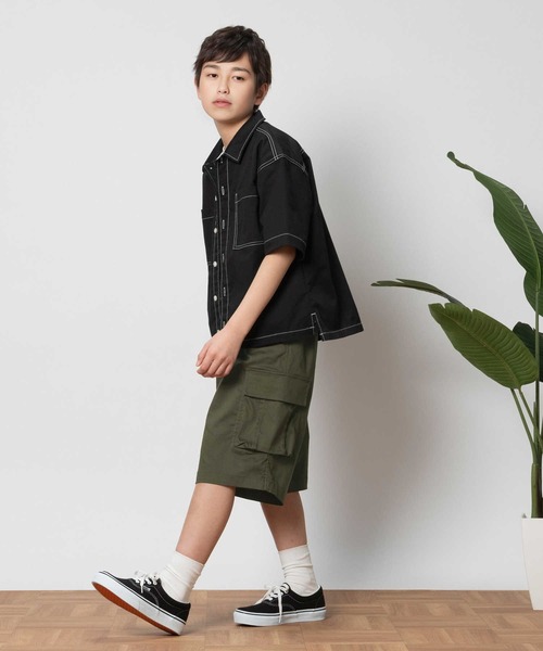 MPS(エムピーエス)の「MPS(エムピーエス)【冷感】ワイドシャツレイヤード(シャツ/ブラウス・キッズ・ブラック/ダークインディゴブルー・120/130/140/150/160)」の13枚目の写真