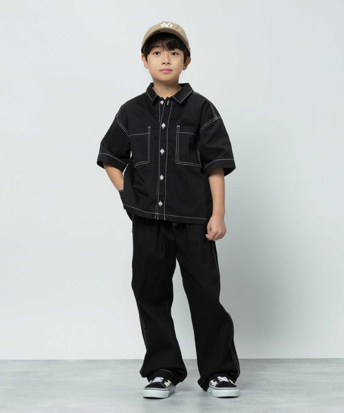 MPS(エムピーエス)の「MPS(エムピーエス)【冷感】ワイドシャツレイヤード(シャツ/ブラウス・キッズ・ブラック/ダークインディゴブルー・120/130/140/150/160)」の12枚目の写真