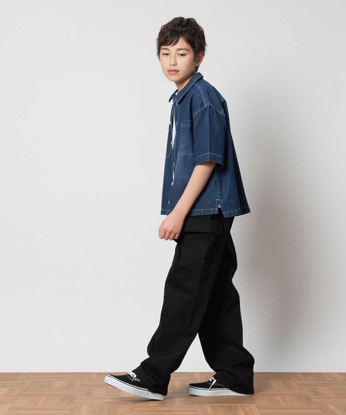 MPS(エムピーエス)の「MPS(エムピーエス)【冷感】ワイドシャツレイヤード(シャツ/ブラウス・キッズ・ブラック/ダークインディゴブルー・120/130/140/150/160)」の6枚目の写真