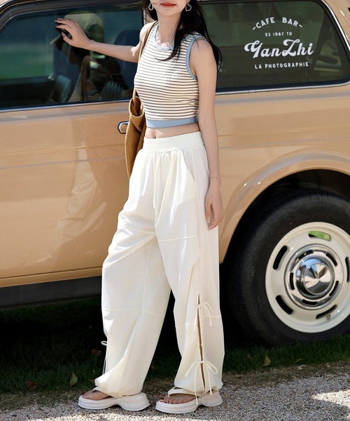 DAY CLOSET（デイ クローゼット）の「【紫外線遮蔽率 99%以上】 レディース ラッシュパラシュートカーゴパンツ（カーゴパンツ・レディース・アイボリー/ピンク/ブラック/カーキ・L/M/S）」の17枚目の写真