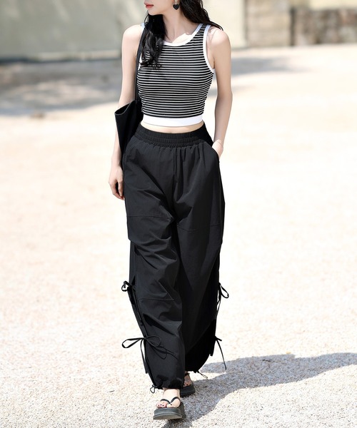 DAY CLOSET（デイ クローゼット）の「【紫外線遮蔽率 99%以上】 レディース ラッシュパラシュートカーゴパンツ（カーゴパンツ・レディース・アイボリー/ピンク/ブラック/カーキ・L/M/S）」の20枚目の写真