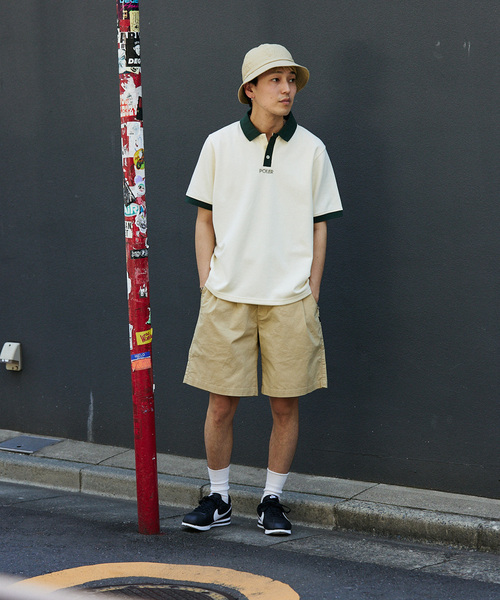 POLeR（ポーラー）の「POLeR / ポーラー 別注 TWO-TONE ポロシャツ（ポロシャツ・メンズ・アイボリー/ブラックミックス・LARGE/MEDIUM）」の4枚目の写真