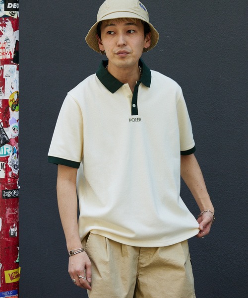 POLeR（ポーラー）の「POLeR / ポーラー 別注 TWO-TONE ポロシャツ（ポロシャツ・メンズ・アイボリー/ブラックミックス・LARGE/MEDIUM）」の8枚目の写真
