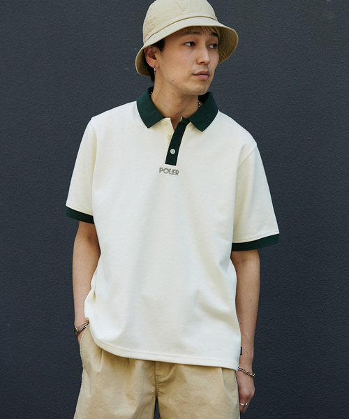 POLeR（ポーラー）の「POLeR / ポーラー 別注 TWO-TONE ポロシャツ（ポロシャツ・メンズ・アイボリー/ブラックミックス・LARGE/MEDIUM）」の10枚目の写真