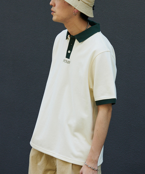 POLeR（ポーラー）の「POLeR / ポーラー 別注 TWO-TONE ポロシャツ（ポロシャツ・メンズ・アイボリー/ブラックミックス・LARGE/MEDIUM）」の11枚目の写真