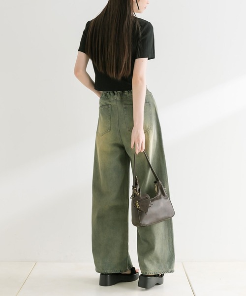 OLIVE des OLIVE（オリーブデオリーブ）の「【WEB限定】レースアップテレコトップス　1041060790（Tシャツ/カットソー・レディース・ブラック/サックスブルー/チャコールグレー/オフホワイト・FREE）」の22枚目の写真