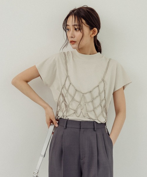 EMBA シルバーブルーミンク シェアード切り替え ベスト レディース EMBA シルバーブルーミンク シェアード切り替え ベスト レディース