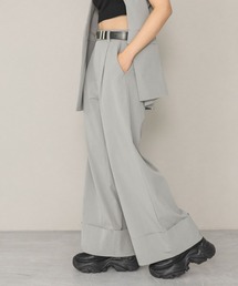 ピケロールアップワイドパンツ