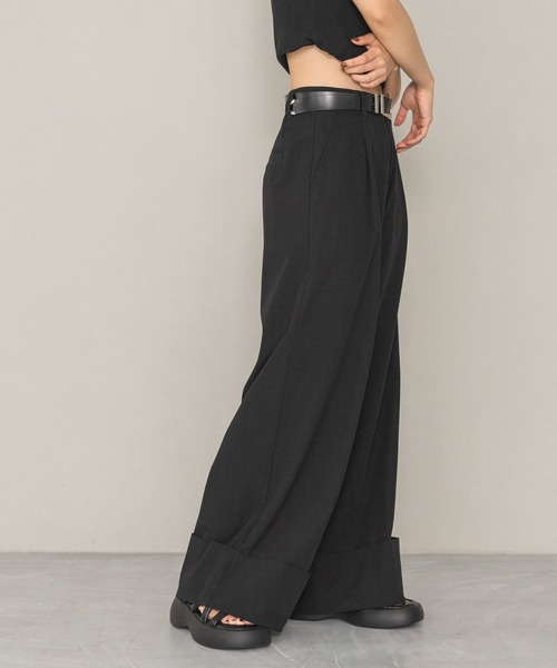PAGEBOY（ページボーイ）の「ピケロールアップワイドパンツ（その他パンツ・レディース・ブラック/グレー/ベージュ・SMALL/MEDIUM）」の7枚目の写真