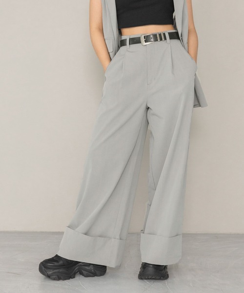 PAGEBOY（ページボーイ）の「ピケロールアップワイドパンツ（その他パンツ・レディース・ブラック/グレー/ベージュ・SMALL/MEDIUM）」の11枚目の写真