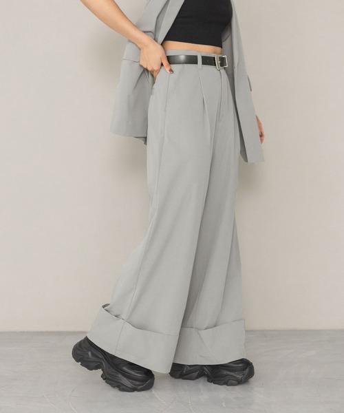 PAGEBOY（ページボーイ）の「ピケロールアップワイドパンツ（その他パンツ・レディース・ブラック/グレー/ベージュ・SMALL/MEDIUM）」の12枚目の写真