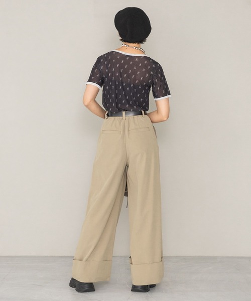 PAGEBOY（ページボーイ）の「ピケロールアップワイドパンツ（その他パンツ・レディース・ブラック/グレー/ベージュ・SMALL/MEDIUM）」の16枚目の写真
