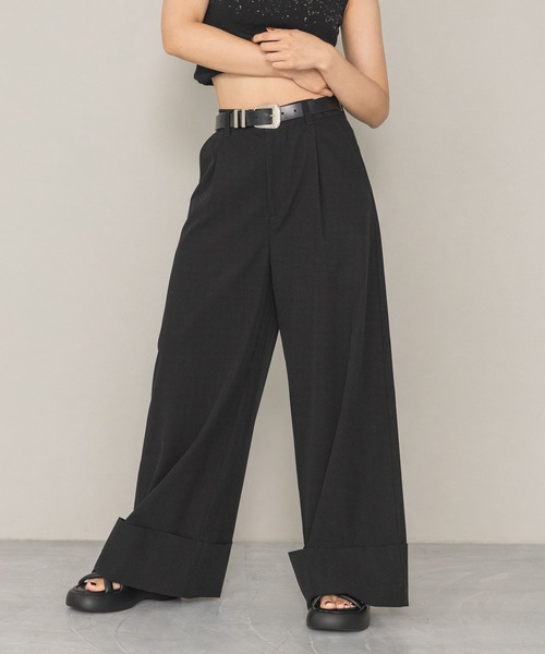 PAGEBOY（ページボーイ）の「ピケロールアップワイドパンツ（その他パンツ・レディース・ブラック/グレー/ベージュ・SMALL/MEDIUM）」の6枚目の写真