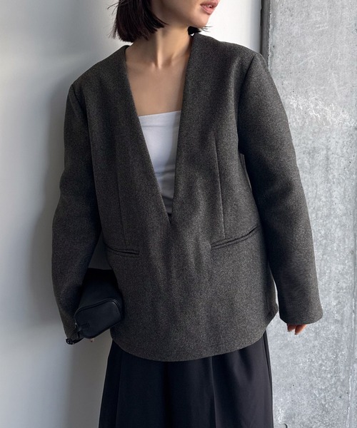 8 YARDS 襟付きプルオーバー☆モカグレー☆XL☆新品未使用☆ 8 YARDS 襟付きプルオーバー☆モカグレー☆XL☆新品未使用☆