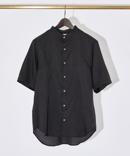 ABAHOUSE GRAY（アバハウスグレイ）の「【Air Hole Stretch】エアリー ストレッチ バンドカラー 半袖 シャツ（シャツ/ブラウス・メンズ・ブラック/グレイッシュベージュ/ホワイト/ネイビー・48/46/50）」の5枚目の写真