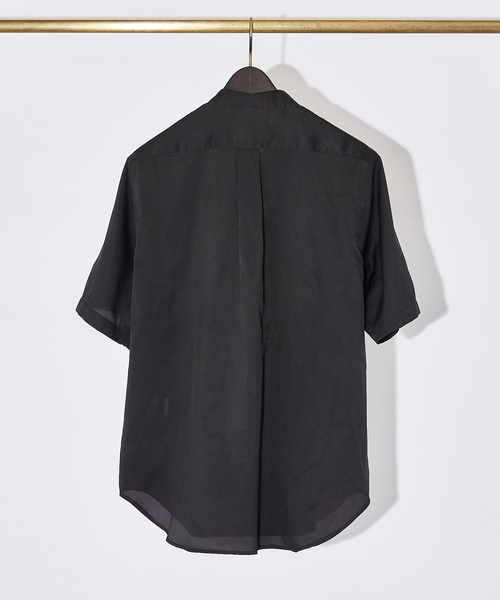 ABAHOUSE GRAY（アバハウスグレイ）の「【Air Hole Stretch】エアリー ストレッチ バンドカラー 半袖 シャツ（シャツ/ブラウス・メンズ・ブラック/グレイッシュベージュ/ホワイト/ネイビー・48/46/50）」の6枚目の写真