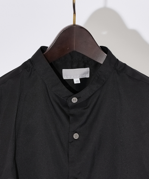 ABAHOUSE GRAY（アバハウスグレイ）の「【Air Hole Stretch】エアリー ストレッチ バンドカラー 半袖 シャツ（シャツ/ブラウス・メンズ・ブラック/グレイッシュベージュ/ホワイト/ネイビー・48/46/50）」の7枚目の写真
