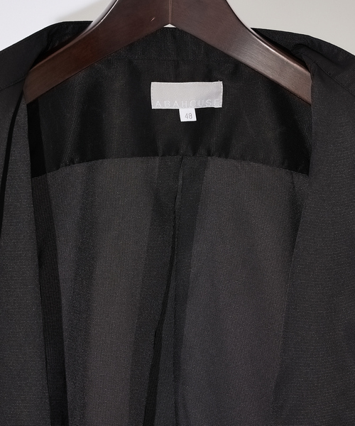 ABAHOUSE GRAY（アバハウスグレイ）の「【Air Hole Stretch】エアリー ストレッチ バンドカラー 半袖 シャツ（シャツ/ブラウス・メンズ・ブラック/グレイッシュベージュ/ホワイト/ネイビー・48/46/50）」の10枚目の写真