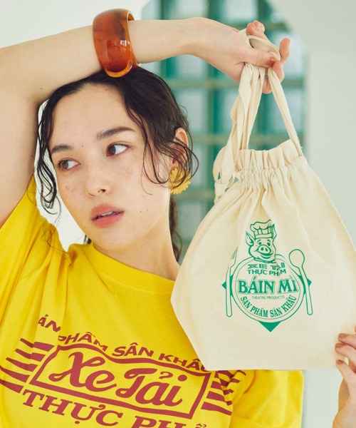 THEATRE PRODUCTS（シアタープロダクツ）の「ピッグプリント巾着バッグ  