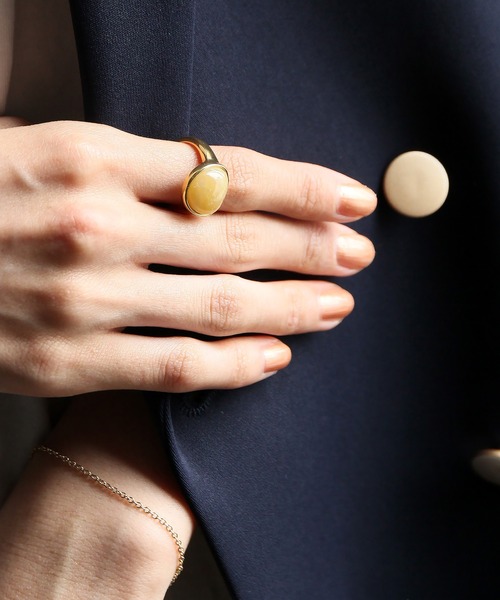 abaskdesign（アバスクデザイン）の「金属アレルギー対応 天然石 パワーストーンキャンディーリング（リング・レディース・グリーン/ブラウン/ピンク/イエロー/オレンジ/パープル/ライトブルー/ブラック・14号/9号/11号/16号）」の10枚目の写真