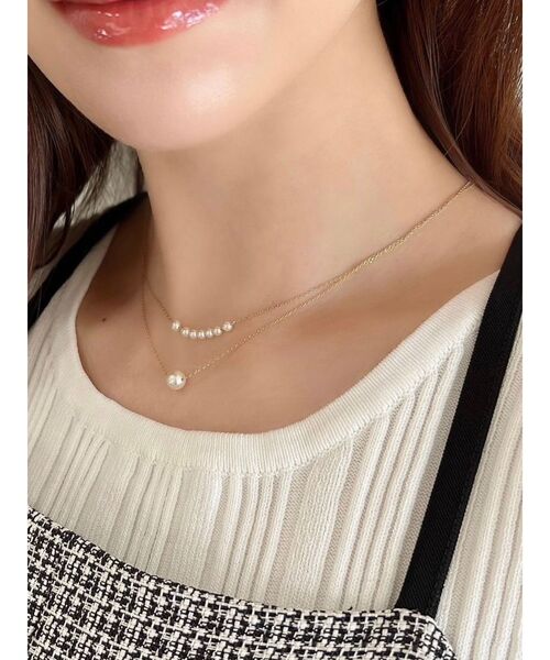RESEXXY（リゼクシー）の「2連パールネックレス（ネックレス・レディース・シルバー/ゴールド・FREE）」の4枚目の写真